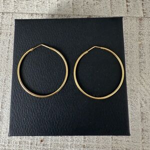 14k gold Hoop earrings. 3.5 inches.
